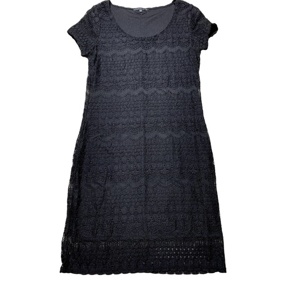 tiana b black lace dress Tiana B black stretch lace with some sequins Classy little black dress!  size 4P